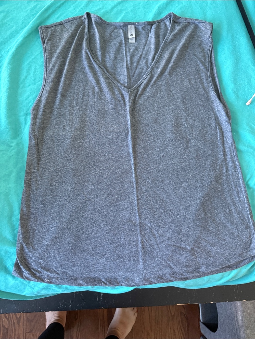 Next Level Apparel Gray V-Neck Sleeveless Tank